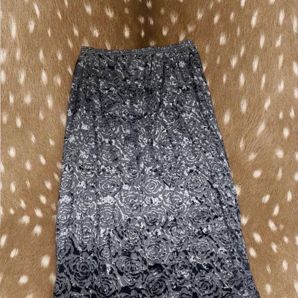 Vintage Floral Velour Skirt